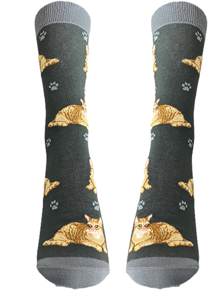 E&S Pets - Wholesale Socks - Unisex - Orange Tabby Cat Socks - Unisex - Fun Novelty Dog Socks2