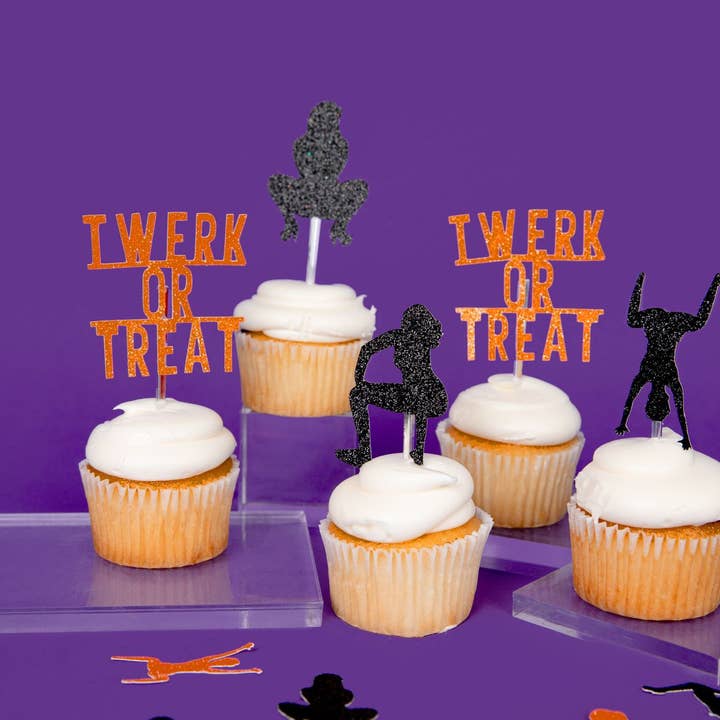 Topper per cupcake Twerk or Treat - Decorazioni per feste di Halloween per la vendita all'ingrosso da parte di Ninalem's Party