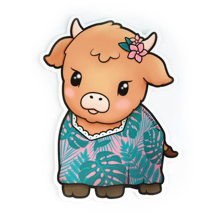 MooMu Cow Sticker for wholesale by LuxCups Creative