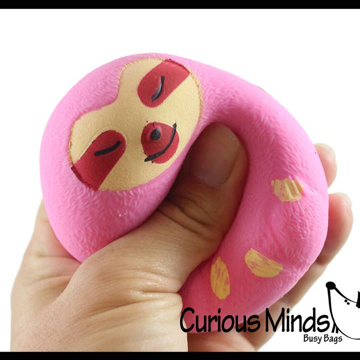 Curious Minds Toys - Wholesale Fidget Toy - Kids - 1 Marshmallow Sloth Animal Stress Balls - Ultra Soft Kneadab1