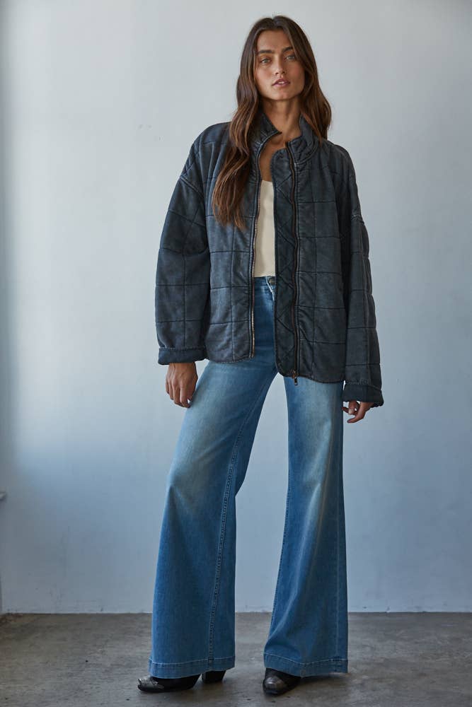 By Together - Wholesale Jacket - Women's - L4369 | Long Sleeve Quilted Knit Mineral Washed Jacket7