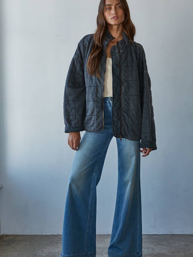 By Together - Wholesale Jacket - Women's - L4369 | Long Sleeve Quilted Knit Mineral Washed Jacket7