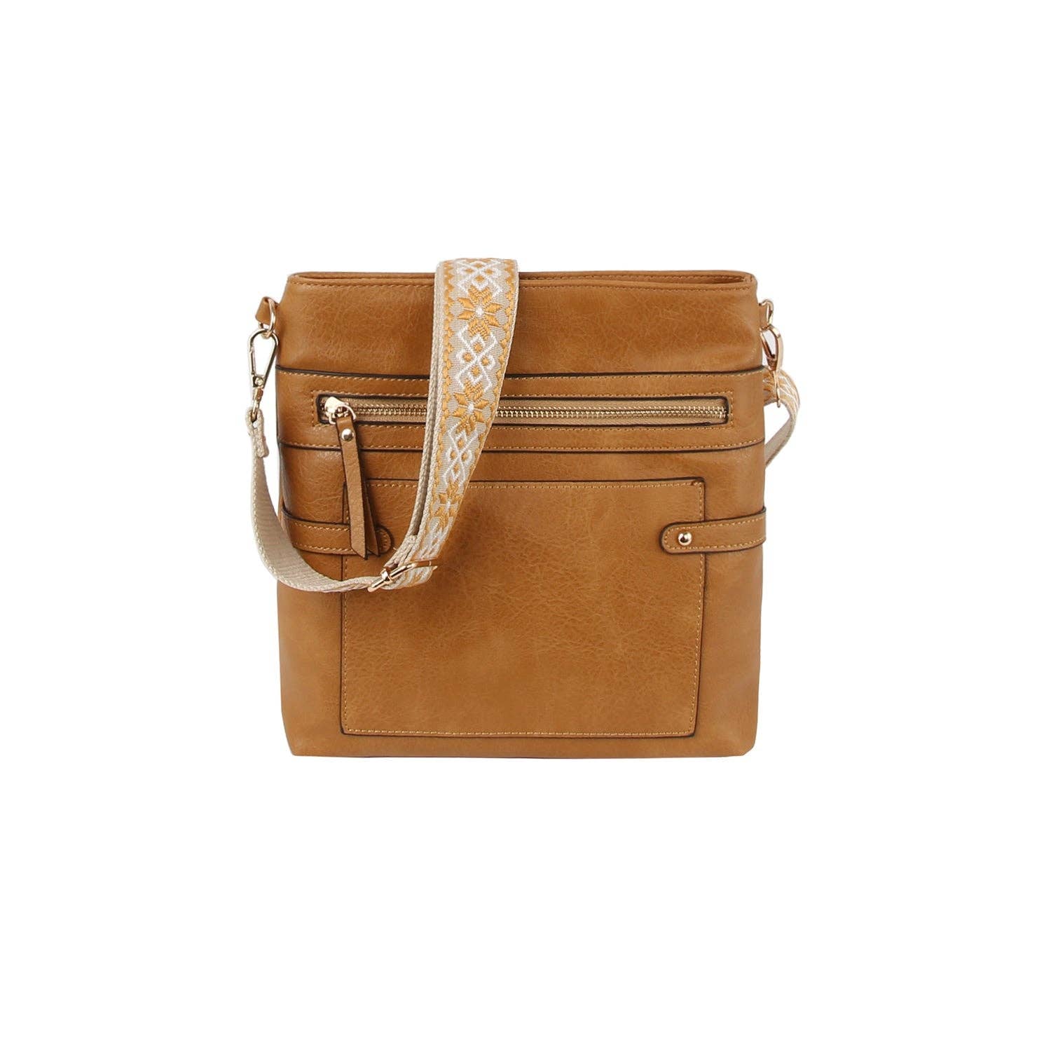 Handbag Factory Corp - Wholesale Crossbody Bag - Women's - Square shape front pocket guitar strap crossbody6