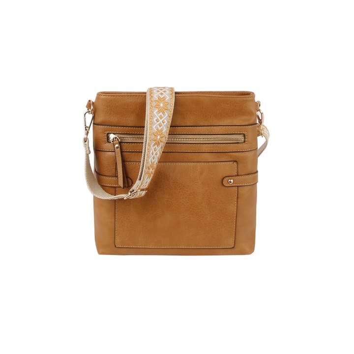 Handbag Factory Corp - Wholesale Crossbody Bag - Women's - Square shape front pocket guitar strap crossbody6