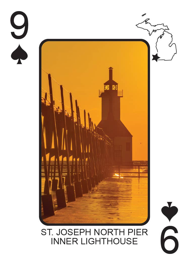 Phil Stagg Photography - Wholesale Playing Cards - LIGHTHOUSES OF MICHIGAN - Playing Cards - Euchre Friendly9