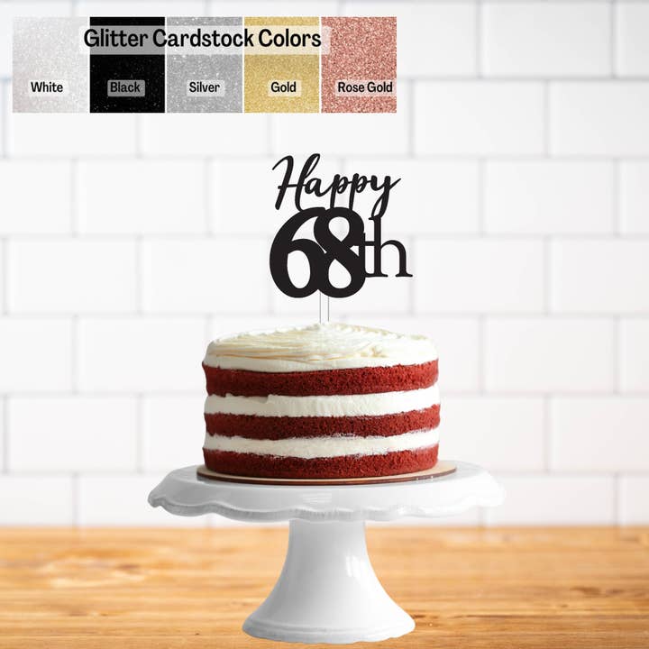 Glitter Number Birthday Cake Topper Ages 61-70 for wholesale by K Bromell Design