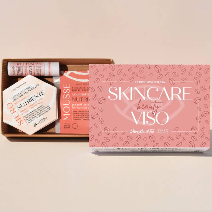 SENSO NATURALE - Vendita all'ingrosso Kit per la cura del viso - Kit viso nutriente antiage per occhi, viso e labbra – 3 prodotti