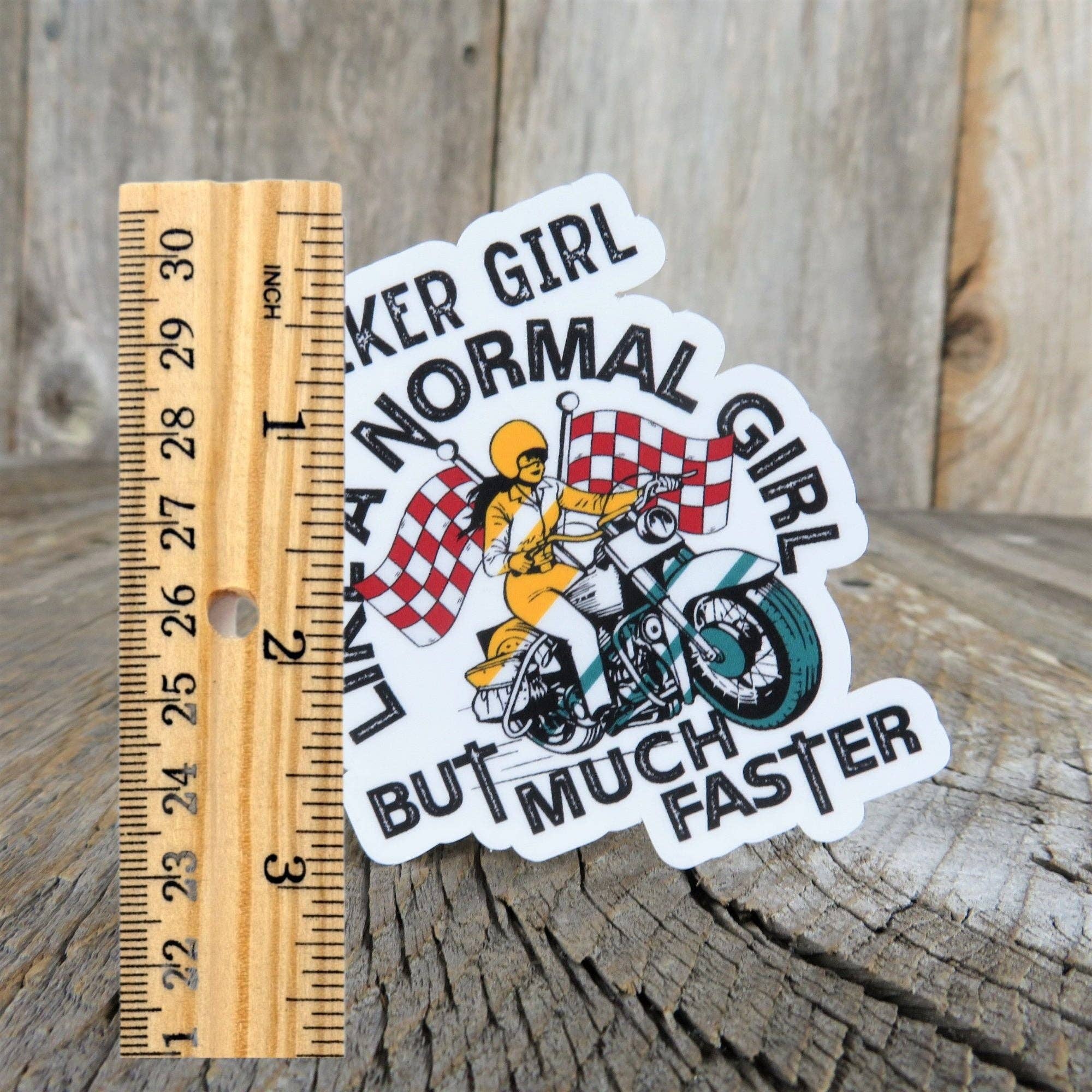 Kirk's Krafts - Wholesale Sticker - Biker Girl Like a Normal Girl But Much Faster Sticker Decal Full Color Motorcycle Waterproof Sticker for Car Water Bottle Laptop1