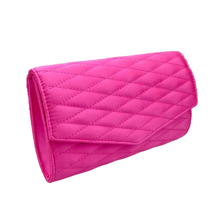 Belle Trading Ltd – Bolsa - Mulher por atacado – Saco de Embraiagem Acolchoado Satinado Rosa1