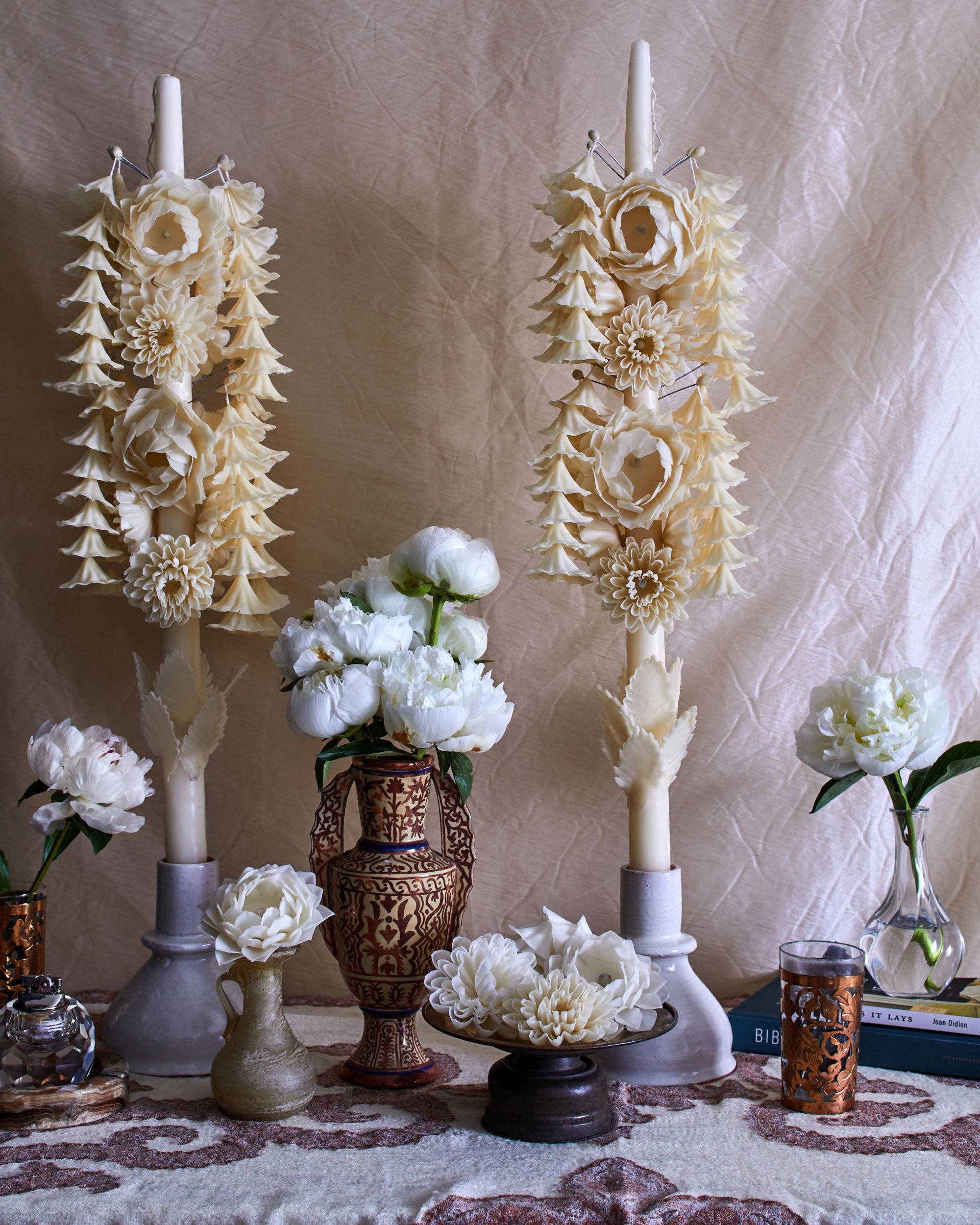 El Shoppo - Wholesale Tapered Candle/Candlestick - White Flower Candle3