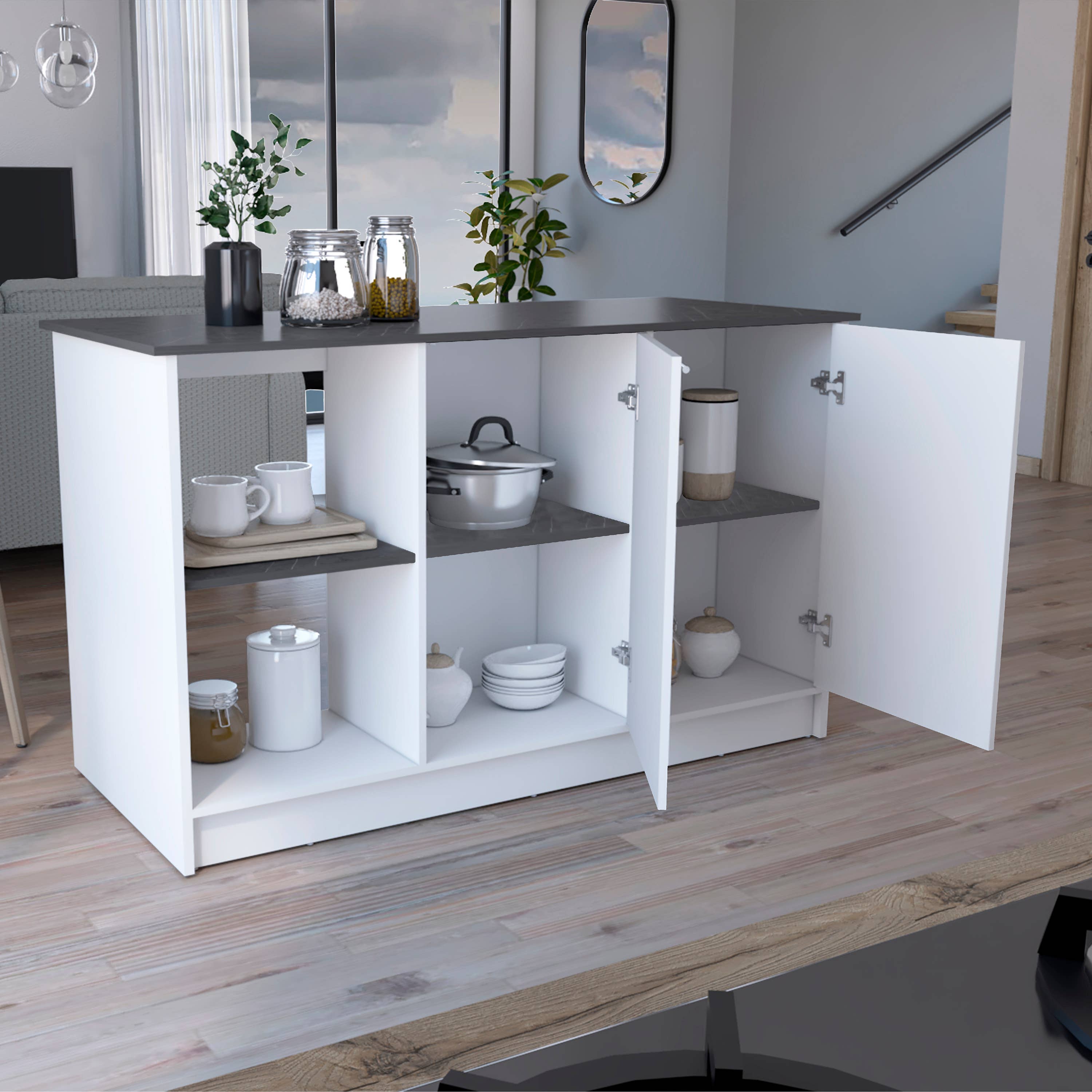 TUHOME FURNITURE - Vendita all'ingrosso Contenitori/Organizer da cucina - Isola da cucina Juniper14