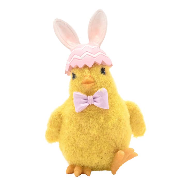 **MULTI 3** The Eggs-traordinary Gifting Co Easter Chick With Bow Figurine for wholesale by WIDDOP and Co.