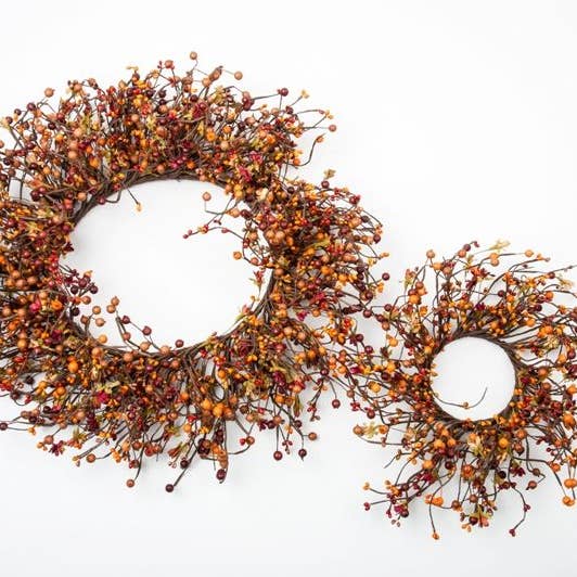Beerenkranz-Set — verbrannte Rot-, Orange- und Brauntöne für den Großhandel von KMI International Corp.