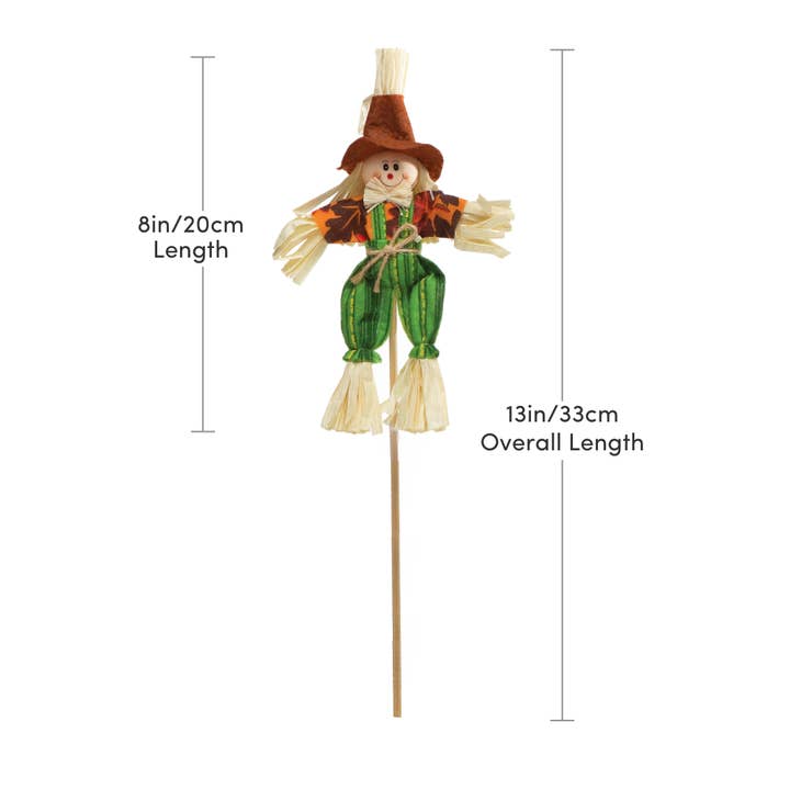 Jacobson - Wholesale Outdoor Ornament/Decor - 13"L Assorted Mini Scarecrows on Picks