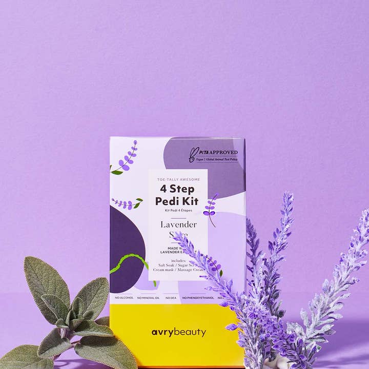 AvryBeauty - Wholesale Nailcare set - 4 Step Pedi Kit - Lavender Sage4