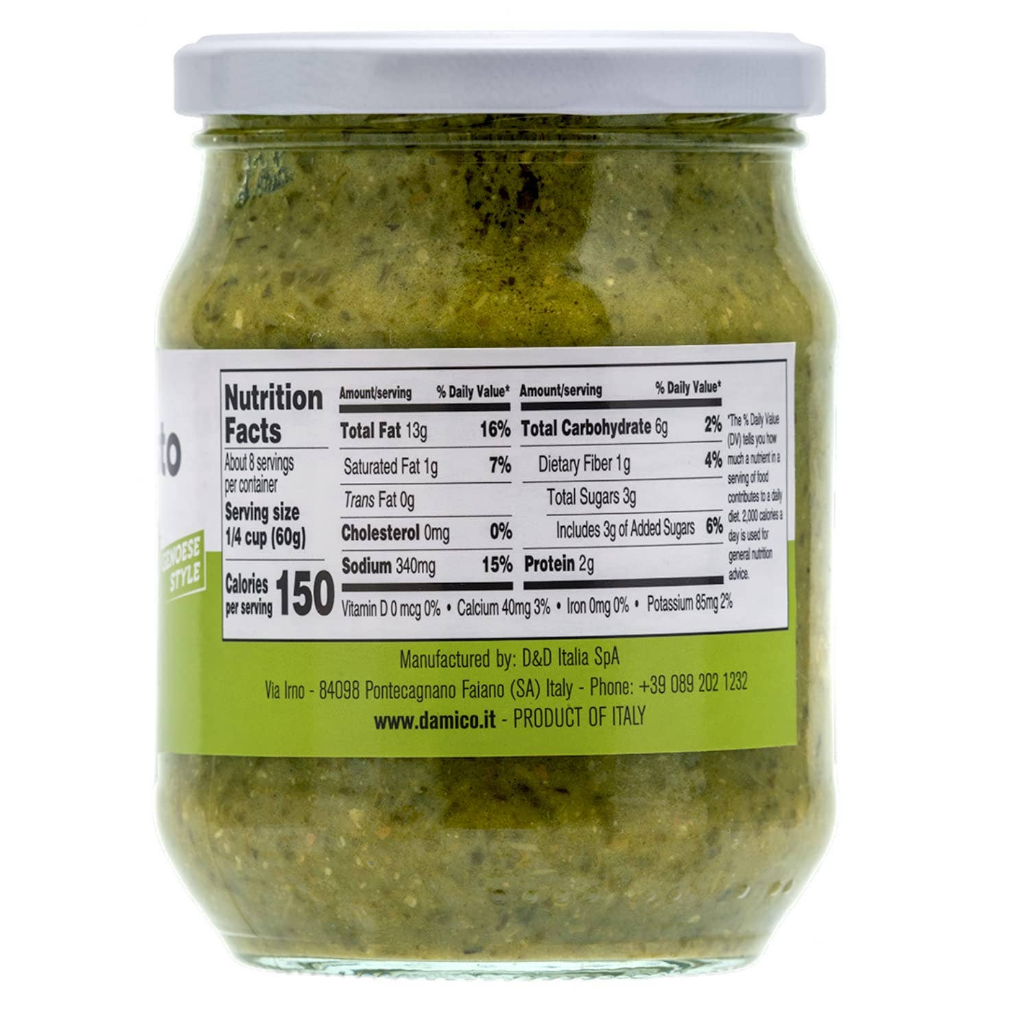 Wholesale Italian Food - Wholesale Pesto - Fratelli D'Amico Basil Pesto, Pesto Genovese 4.6 oz1