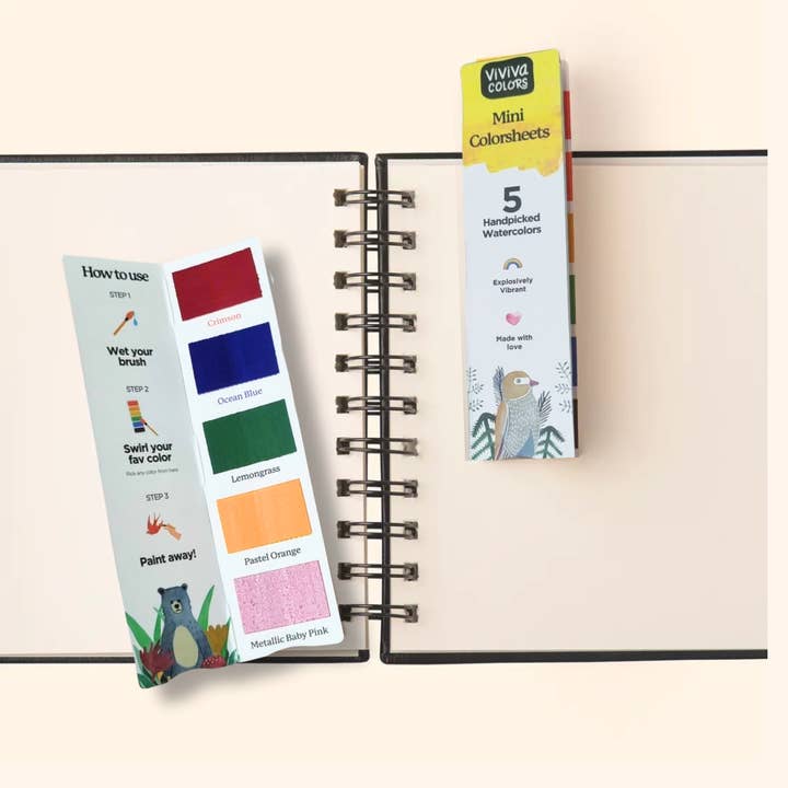 Viviva Colors - Wholesale Watercolor Paint - Mini Colorsheets – 5-Color Special Edition (Pack of 25)