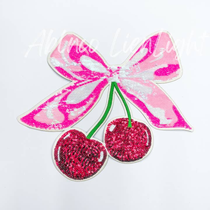 ABLNco - Wholesale Patch - Cherry Bow Coquette Valentines Sequins Patch0
