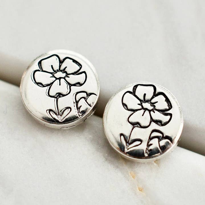 Cosmos Øreringe - Oktober Fødsel Flower for engroshandel hos Tesoro Jewelry