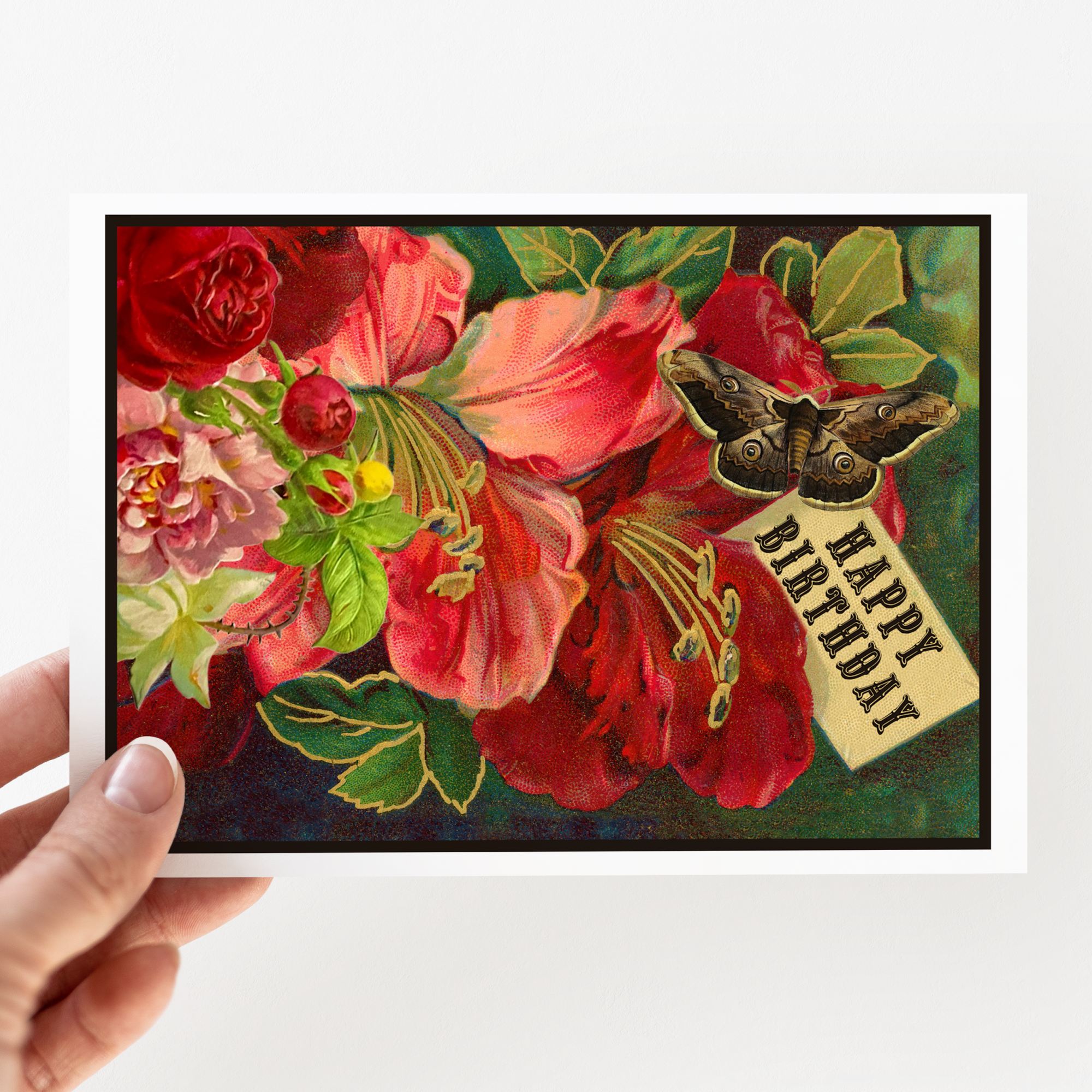 Cheerful Whimsies - Wholesale Birthday Card - Birthday Card. Bright Florals With Moth.0