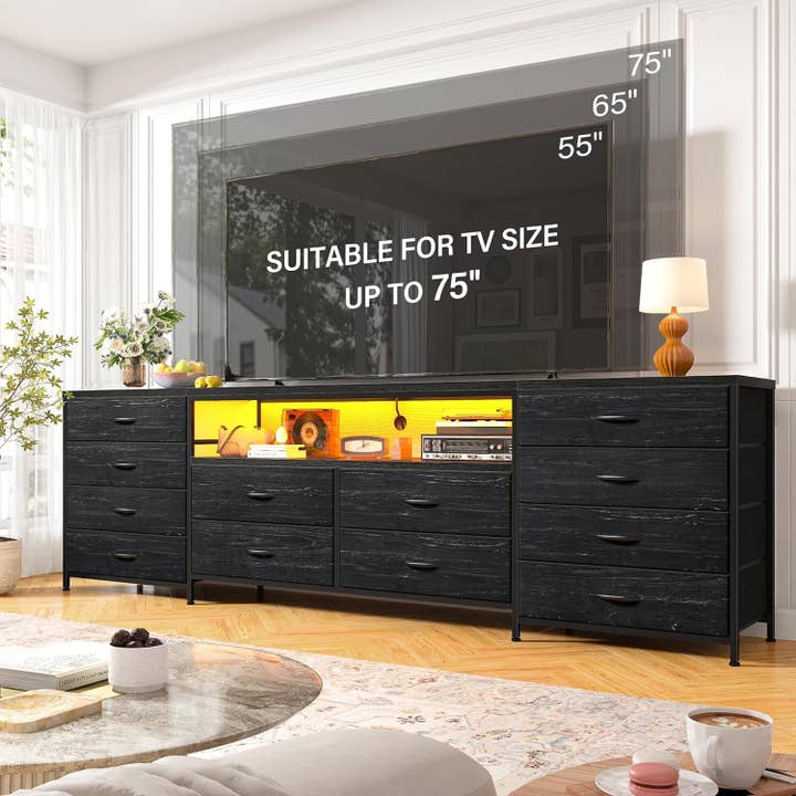 ShipItFurniture - Wholesale Console Table - Black Dresser With 75 Inch TV Stand For Living Room2