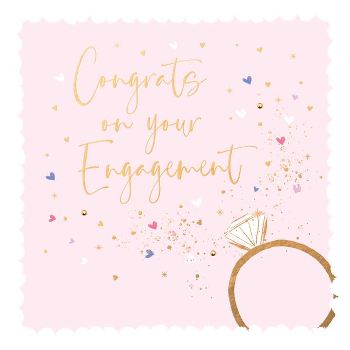 Herzlichen Glückwunsch zu Ihrer Verlobung, handgemachte Grußkarte für den Großhandel von The Handcrafted Card Company