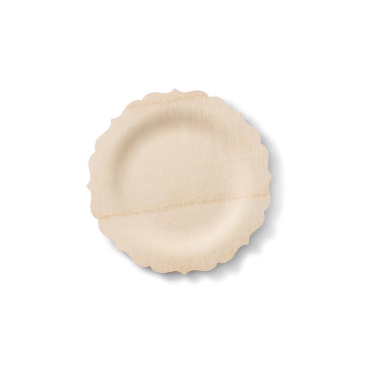 bambu® - Wholesale Disposable Plate - Disposable Bamboo Fancy Plates, Bulk Case of 100