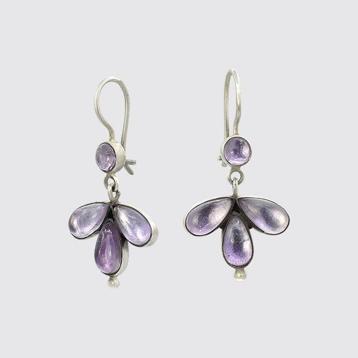 Jane Diaz NY - Wholesale Dangle Earrings - Tiny Foil Backed Cabochon Drop - EJ20891