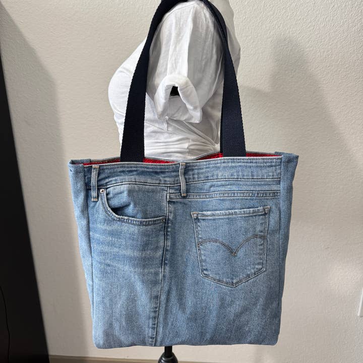 Indigo Bags - Wholesale Tote Bag - Women's - Levi's Upcycled Denim Tote Bag – red dots5