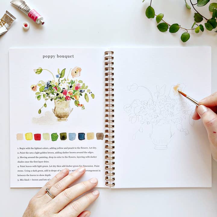 emily lex studio - Wholesale Coloring Book - Adult - bouquets watercolor workbook