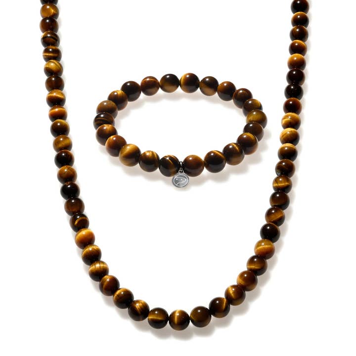 Duo de perles Œil de Tigre pour la vente par Otter Spirit