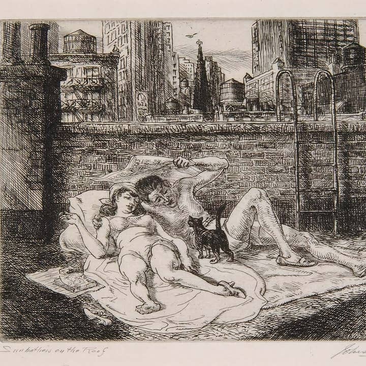 Flashback Shop - Wholesale Art Print - Sunbathers on the Roof by John Sloan - 19410