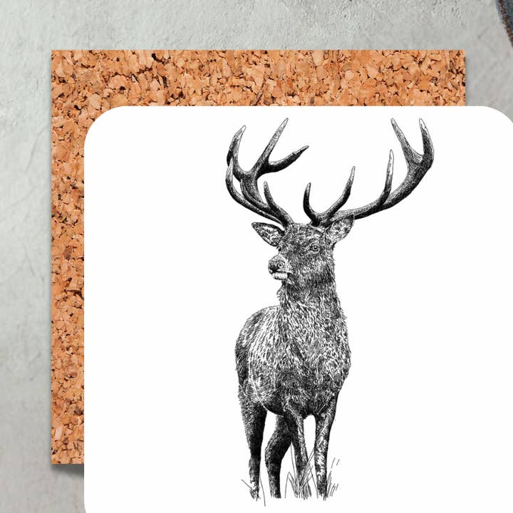 Schwarz-Weiß Hirsch Untersetzer für den Großhandel von Dots Allowed