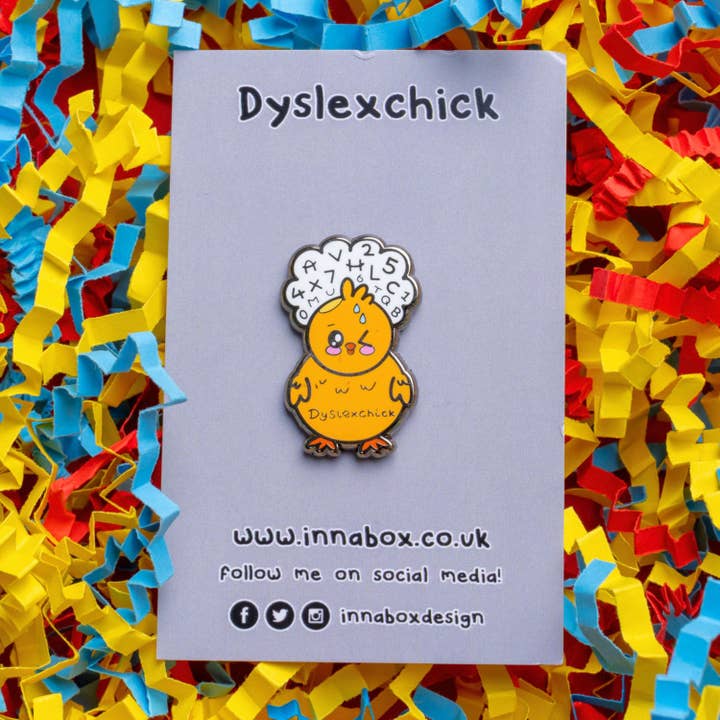 Innabox Ltd - Wholesale Lapel Pin/Button - Dyslexchick Enamel Pin - Dyslexia5