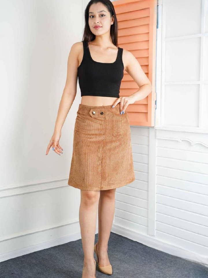 vanlig corduroy mini kjol för kvinnor för wholesale av phoenix fashion