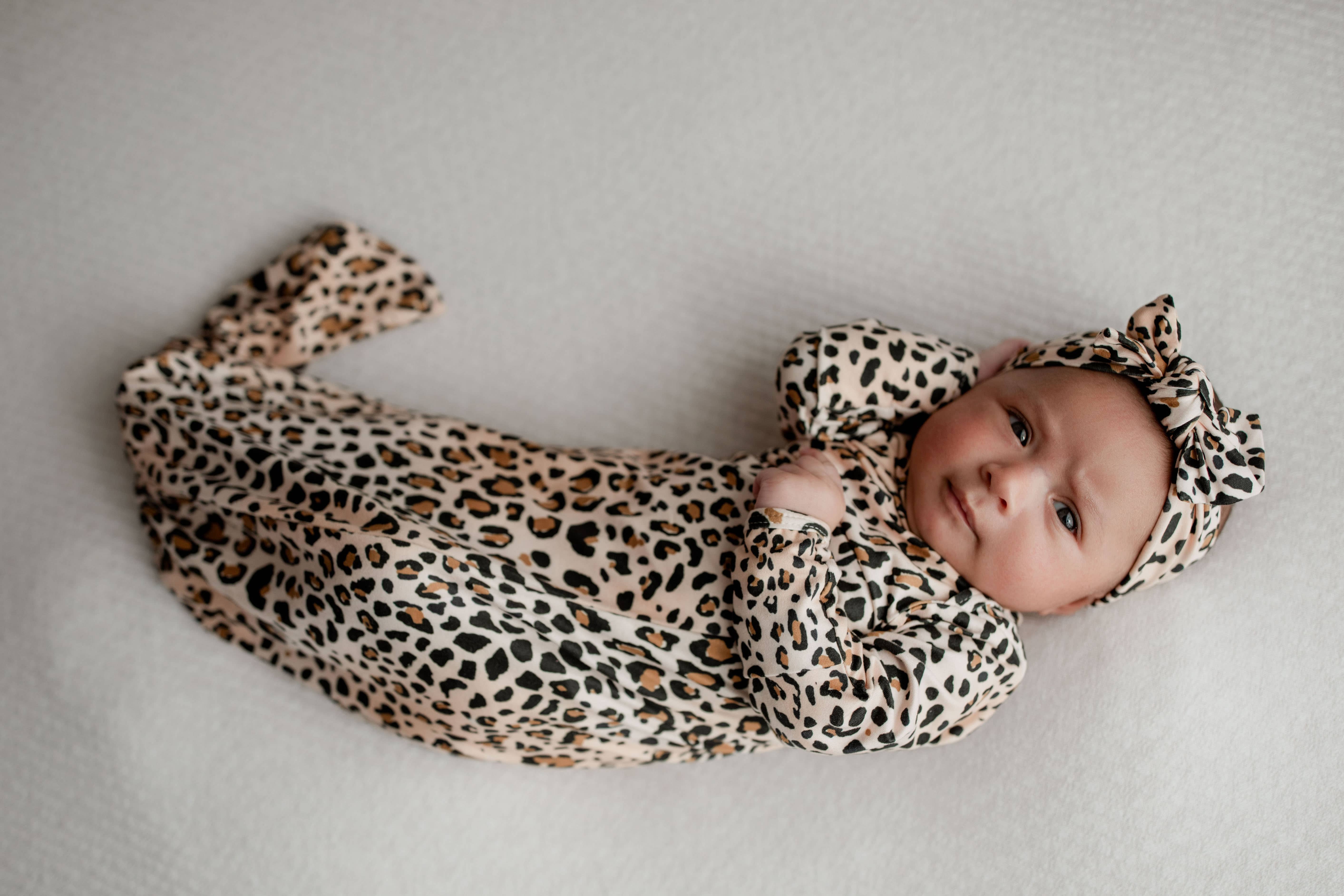 Three Little Tots - Wholesale Babygown - Baby - Leopard Knotted Gown13