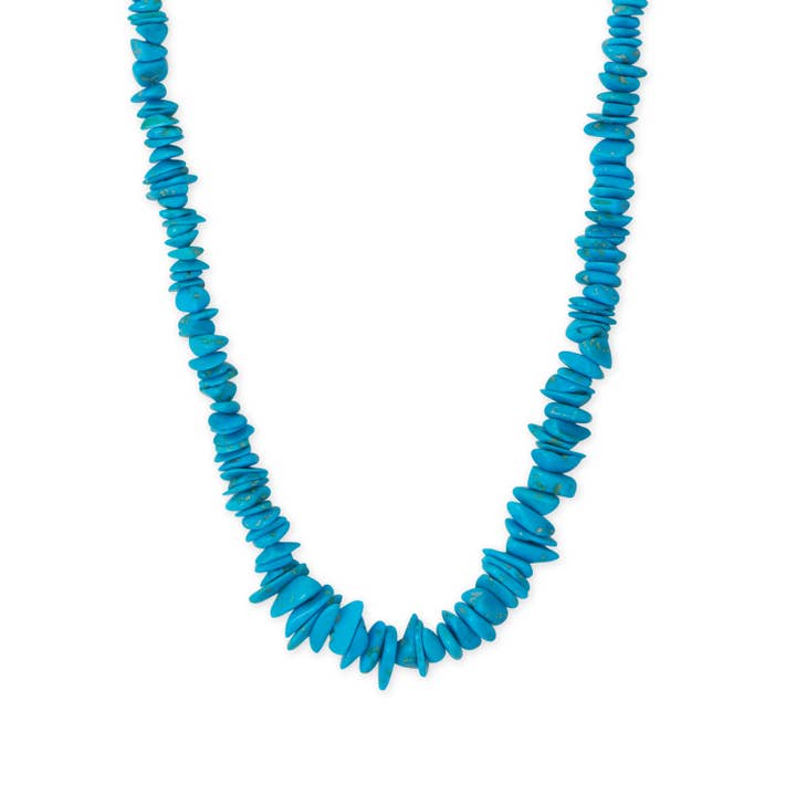 19" Graduated Turquoise Chip Necklace for wholesale by Silver Stars Collection