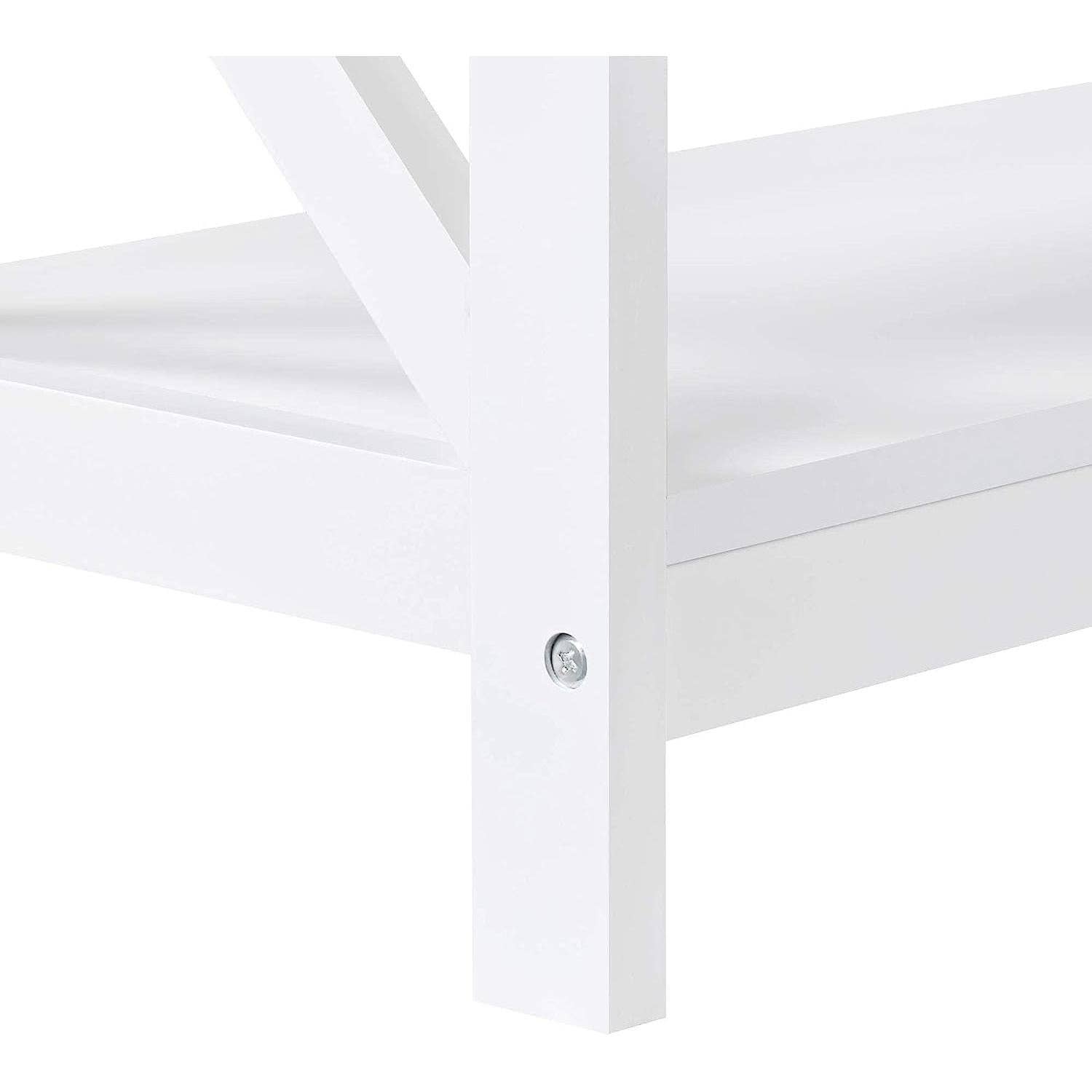 White Three Tier Console Table With Storage Shelves for wholesale on Faire6