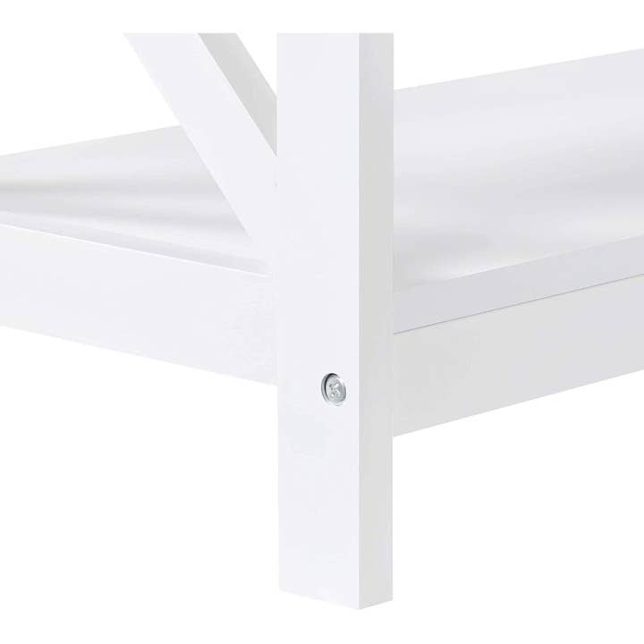 White Three Tier Console Table With Storage Shelves for wholesale on Faire6