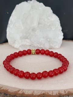 Red Stretch Bracelet, Beaded Red Bracelet for wholesale by Jewels For Hope