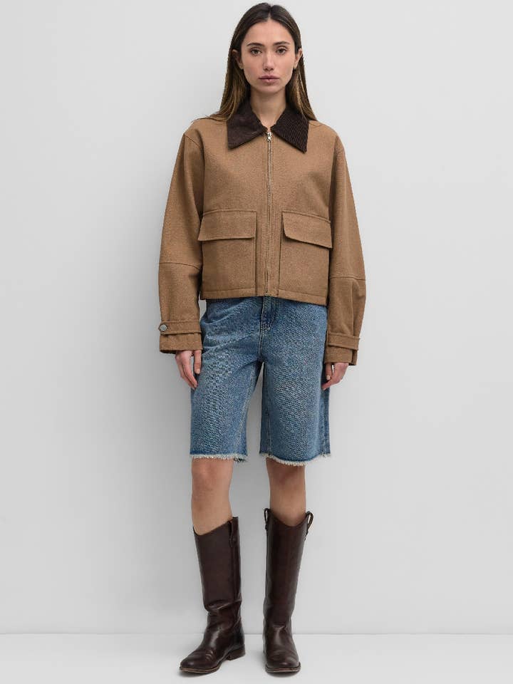 BROWN The Wolf Jacket | Utility Corduroy-Collar Jacket for wholesale on Faire