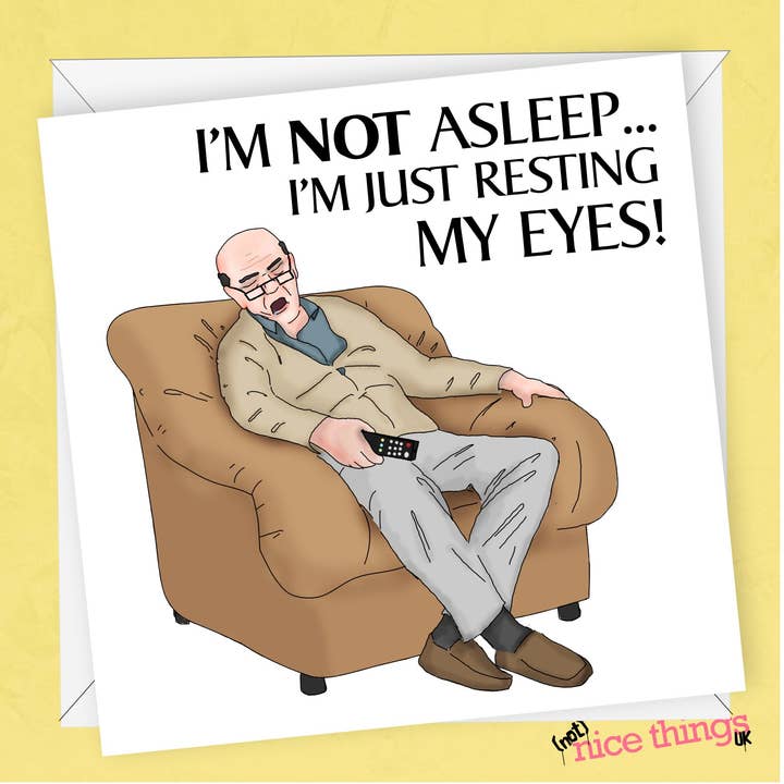 Just Resting My Eyes | Carte amusante pour la fête des pères pour la vente par NotNiceThings