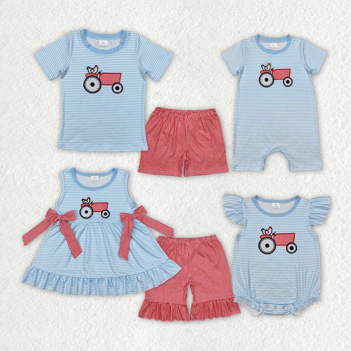 Sibling Girls Baby Boys Farm Chicken Rompers Clothes Suits for wholesale by Aier Wholesale
