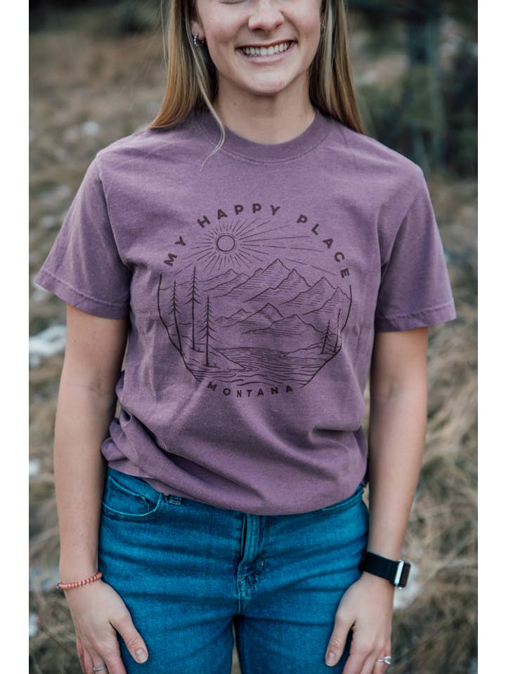 Montana Shirt Co. - Wholesale Screen Printed T-Shirt - Women's - My Happy Place1