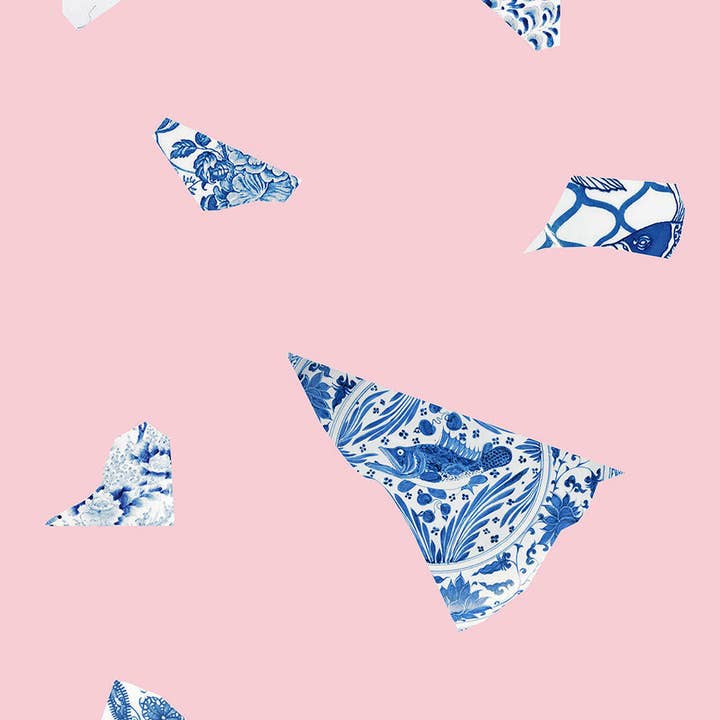 Mineheart - Wholesale Wallpaper - Pink & Blue Plate fragment wallpaper