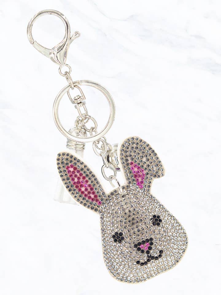Portachiavi con personaggio Glitter Rabbit per la vendita all'ingrosso da parte di Suzie Q USA