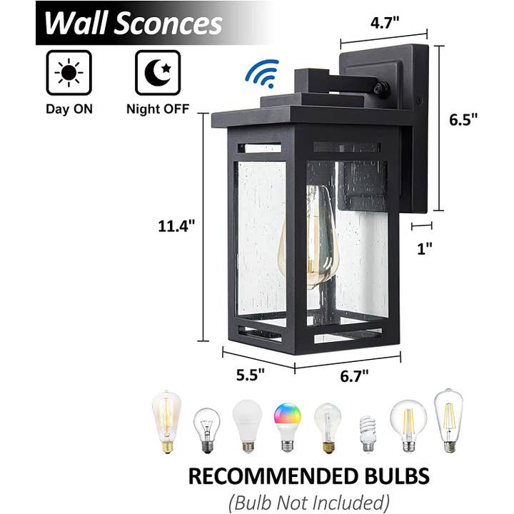 OUVR - Vente Lampe d'extérieur/de jardin - OUVR Lot de 2 Appliques murales anti-rouille avec détecteur pour porte d'entrée et garage1