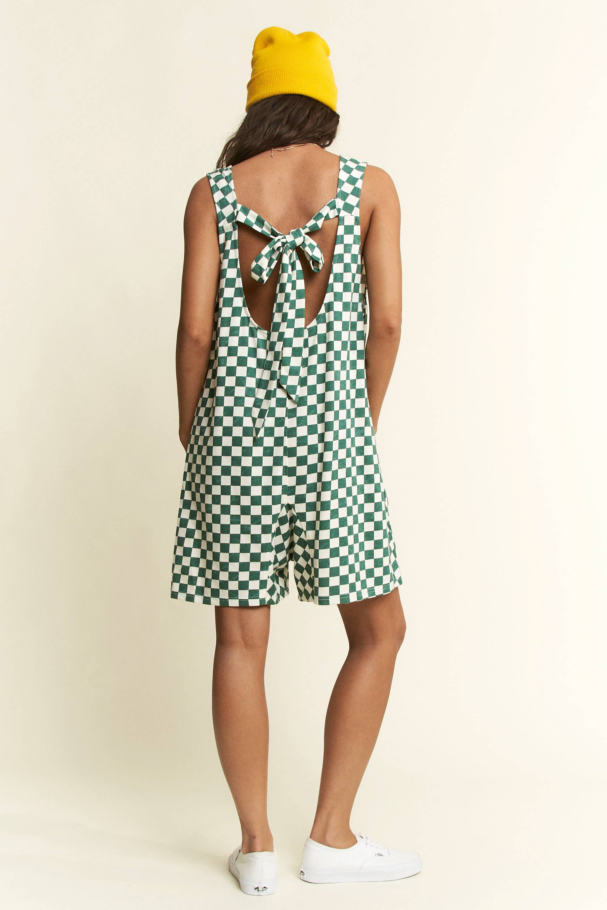 JADE BY JANE - Wholesale Romper - Women's - CHECKERD PRINT SHORTS ROMPER22