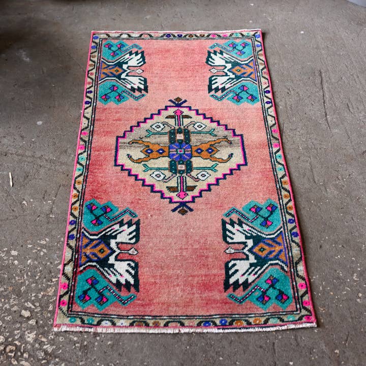Summer Meadow Vintage Turkish Mini Rug for wholesale by Blue Salvage