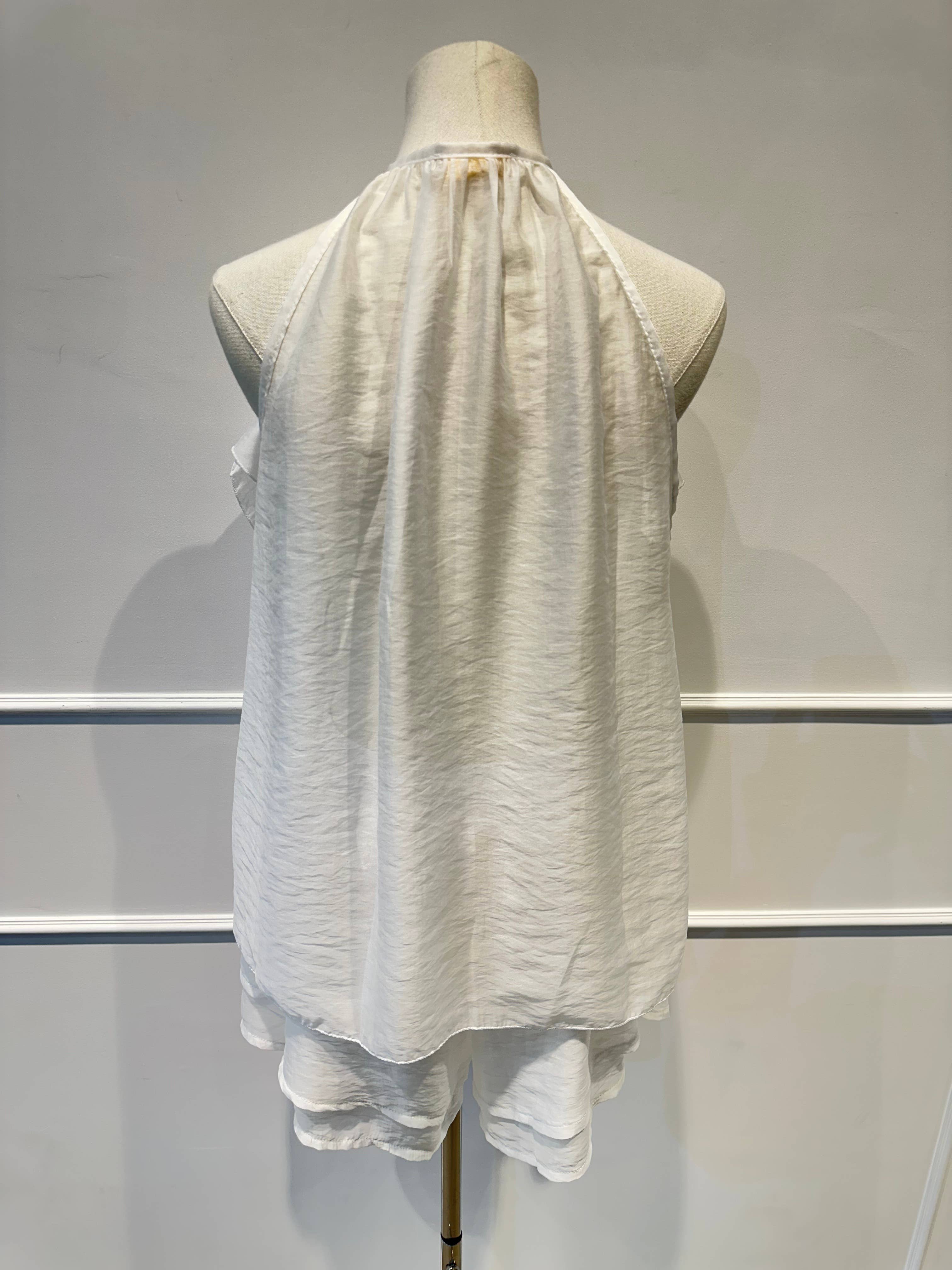 AMARIA - Vente Ensemble haut et short (PAS d'intérieur) - Femme - Ensemble Voile à Volants –Top Fluide & Short 7673674813